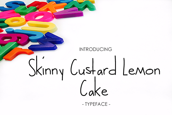 Skinny Custard Lemon Cake: A Handwritten Font for Real Product Design